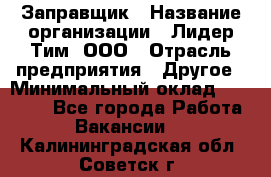 Заправщик › Название организации ­ Лидер Тим, ООО › Отрасль предприятия ­ Другое › Минимальный оклад ­ 23 000 - Все города Работа » Вакансии   . Калининградская обл.,Советск г.